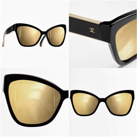 chanel cat eye 18k gold sunglasses